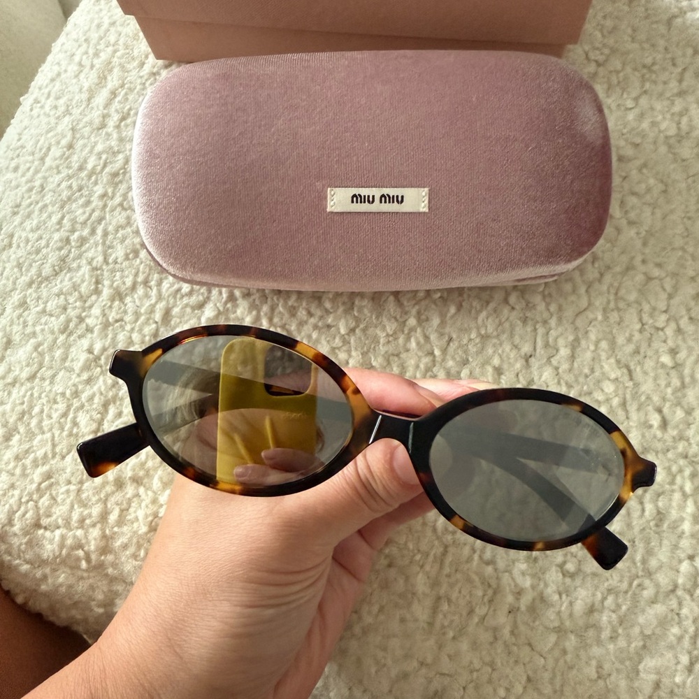 Miu Miu Brown Oval Sunglasses - Picture 3 of 6